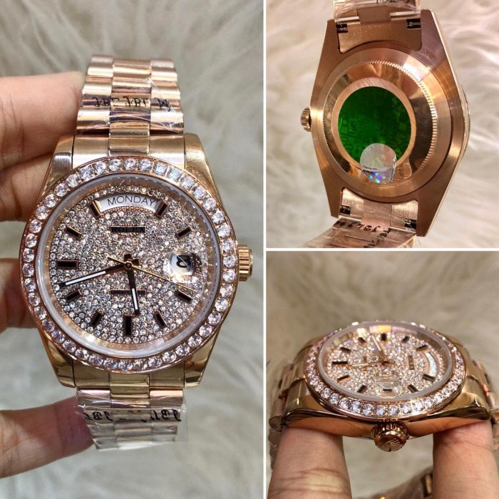 Jam Tangan Rolex Daydate Rosegold Diamond 41mm