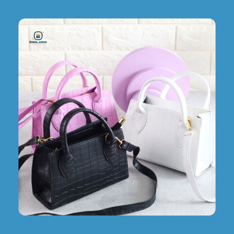 CROCO Sling Bag Vintage Tas Selempang Wanita kulit EMOEMO