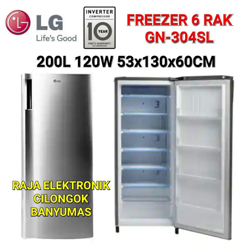 Freezer LG GN-304SL frizer 6 rak Frezer es Frizer LG 304SL Freezer Kulkas es batu
