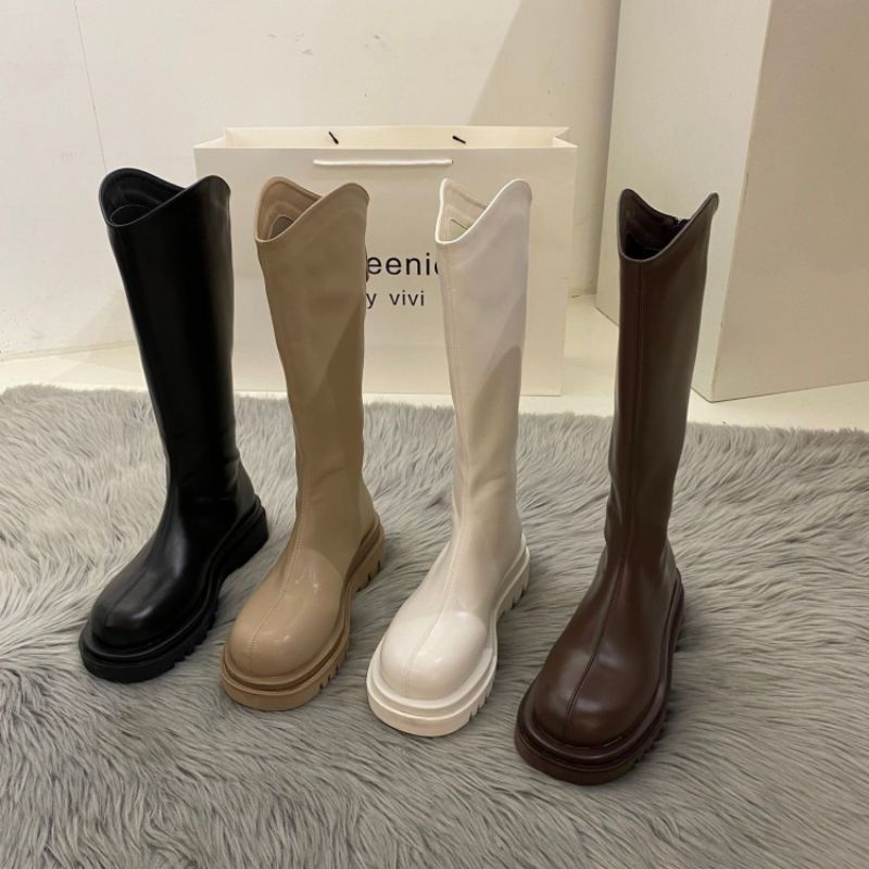 [MikanHiro Store] Sepatu Boots Wanita Nude Brown Black Size 35 - 40