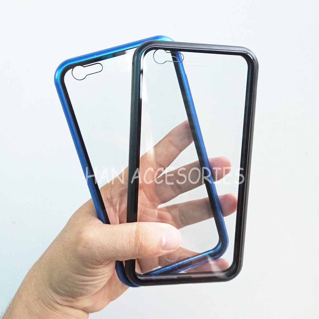 IPHONE 6/6S/6+/6S+ Case Magnetic 360 FULL GLASS Depan dan Belakang - Full Protection