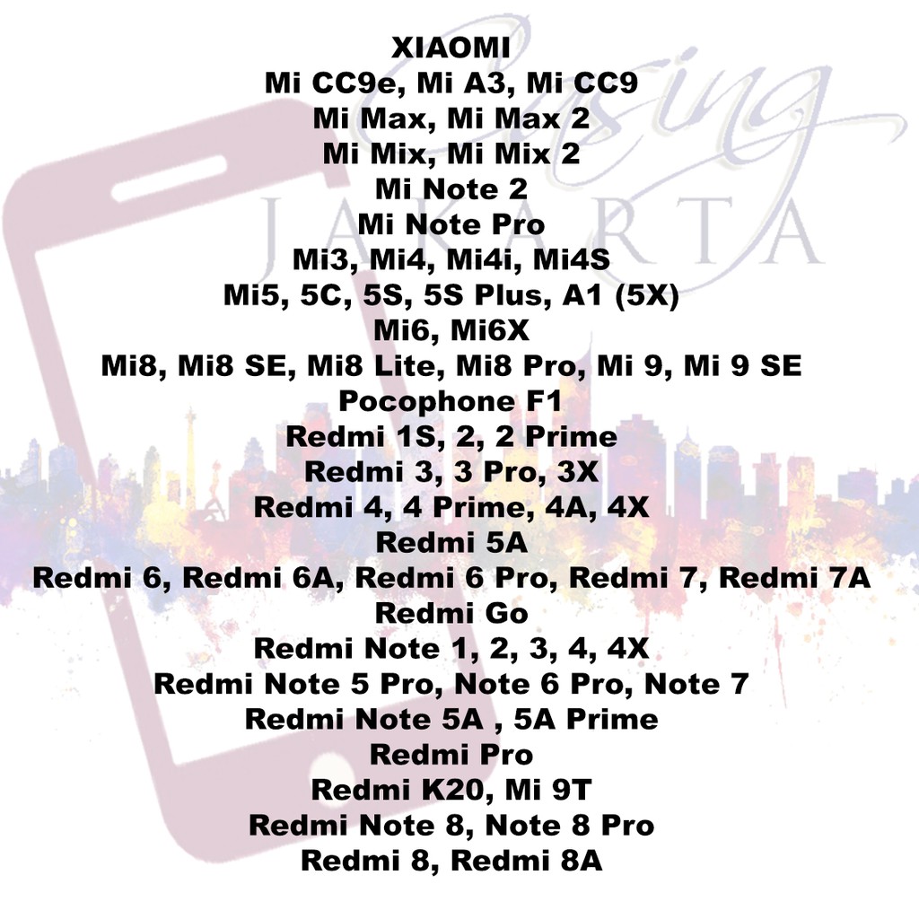 HARDCASE TRANSPARAN XIAOMI REDMI SELURUH TYPE Mi6, Mi6X Mi8, Mi8 SE, Mi8 Lite, Mi8 Pro, Mi 9