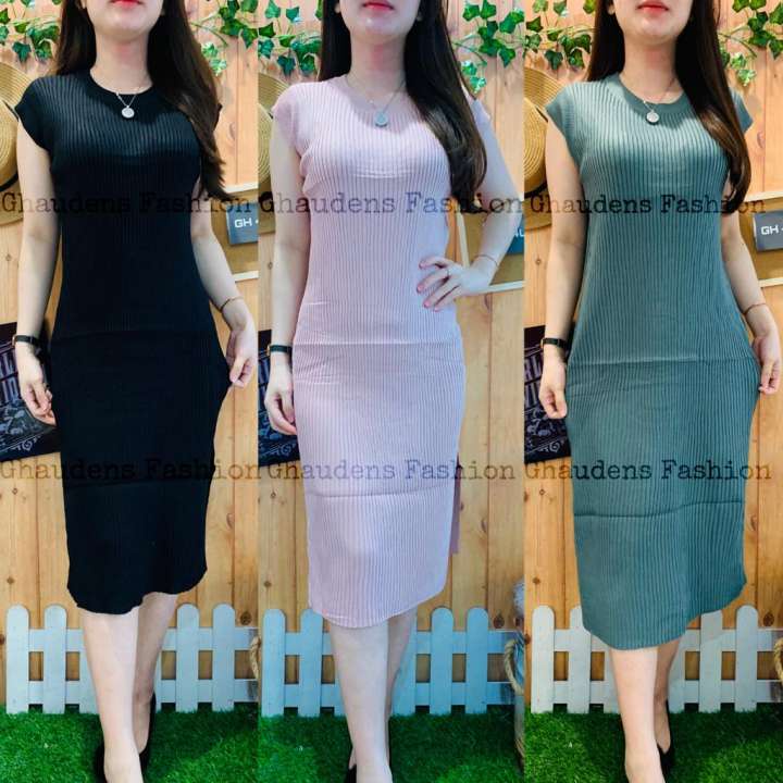 Dress Bodycon Knit Wanita Dres Rajut Salur/Dress rajut wanita/Dress wanita/Dress rajut/Dress Wanita Dewasa Rajut Tebal /Dress street