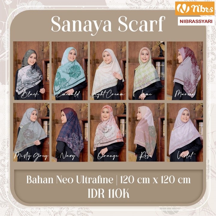 [NEW]KERUDUNG SEGI EMPAT NIBRAS SANAYA SCARF/KERUDUNG SEGI EMPAT MOTIF KUALITAS PREMIUM/KERUDUNG SEG