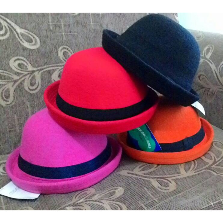 Topi bowlerhat anak topi caplin topi bulat topi anak lucu