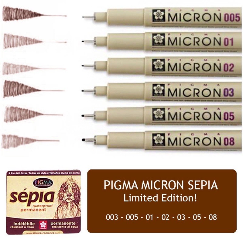 

ATK9 Sakura Pma Micron SEPIA Drawing Pen Tinta Coklat Brown
