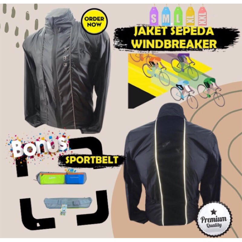 jaket sepeda windbreaker premium unisex