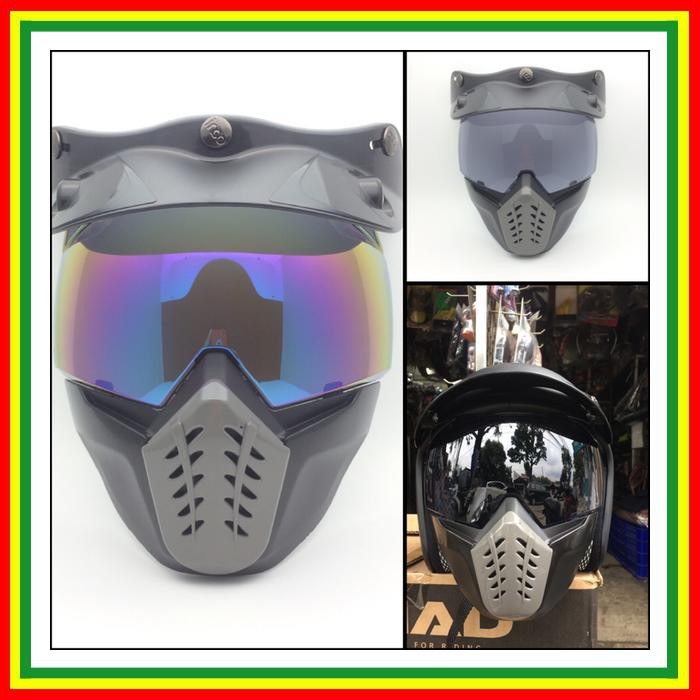 Helm Retro Goggle Masker Helm Bogo Retro Masker ~ Goggle Masker Plus Vet Bogo Retro