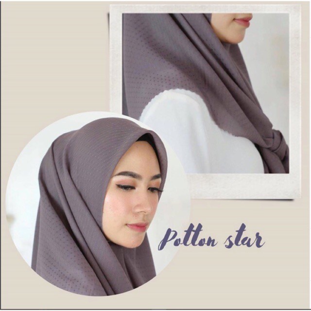 Hijab Segiempat Potton Star Lasercut ukuran 110x110 CM