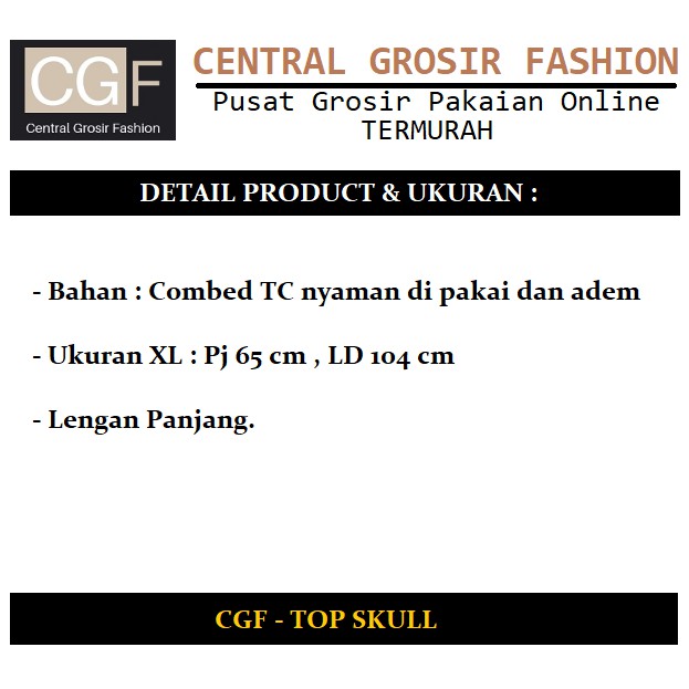 CGF 56315 TOP SKULL Fashion Baju Wanita Model Terbaru,Terkini,Termurah dan Terlaris