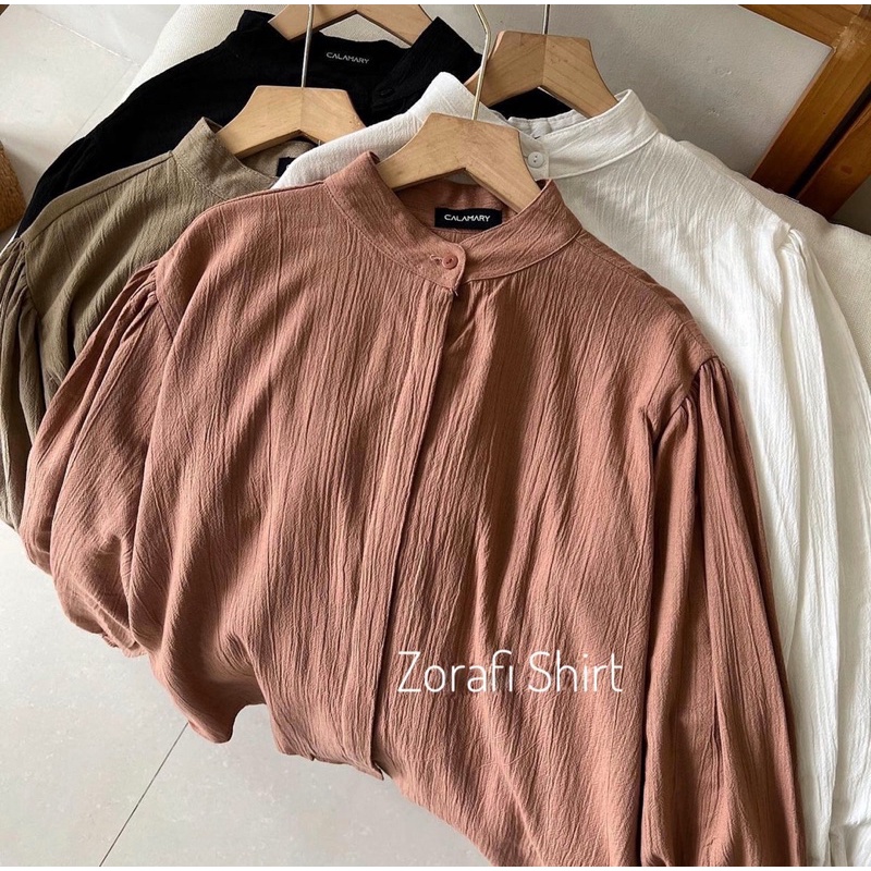 ZORAFI CROP SHIRT  // KEMEJA CRINKLE RAYON