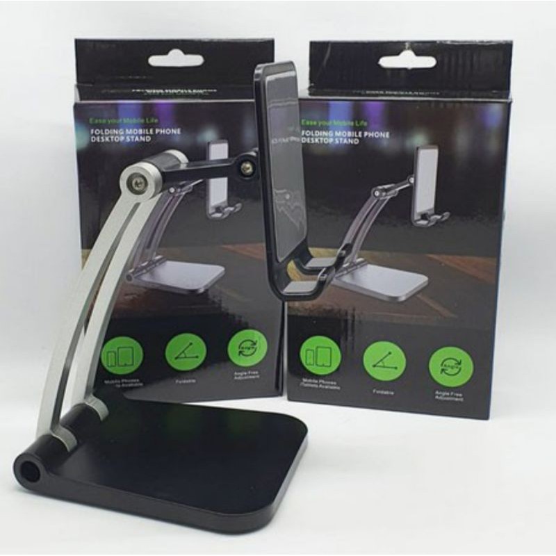 Holder Hp Folding Full Stainless Mobile Phone Desktop Stand Q009