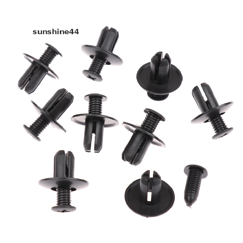 Sunshine 100pcs Klip Rivet Pengencang Pintu Mobil Bahan Plastik Ukuran 8mm