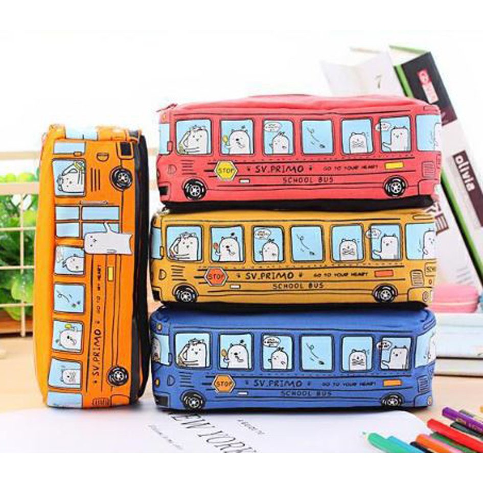 tempat pensil bus sekolah school bus pencil case (4C5) stp019