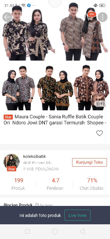 Maura Couple - Sania Ruffle Batik Couple Ori  Ndoro Jowi Dnt Garasi Termurah  Shopee - Couple Reno