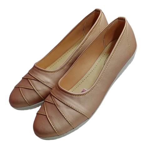 Sepatu Slip On Wanita Bahan Hamburg Merek Siral Warna Krem S12R02B2 / Sepatu Wanita / Sepatu Flat