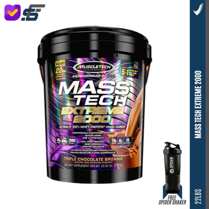 MASSTECH EXTREME 2000 22 LBS MASS TECH MUSCLETECH GAINER