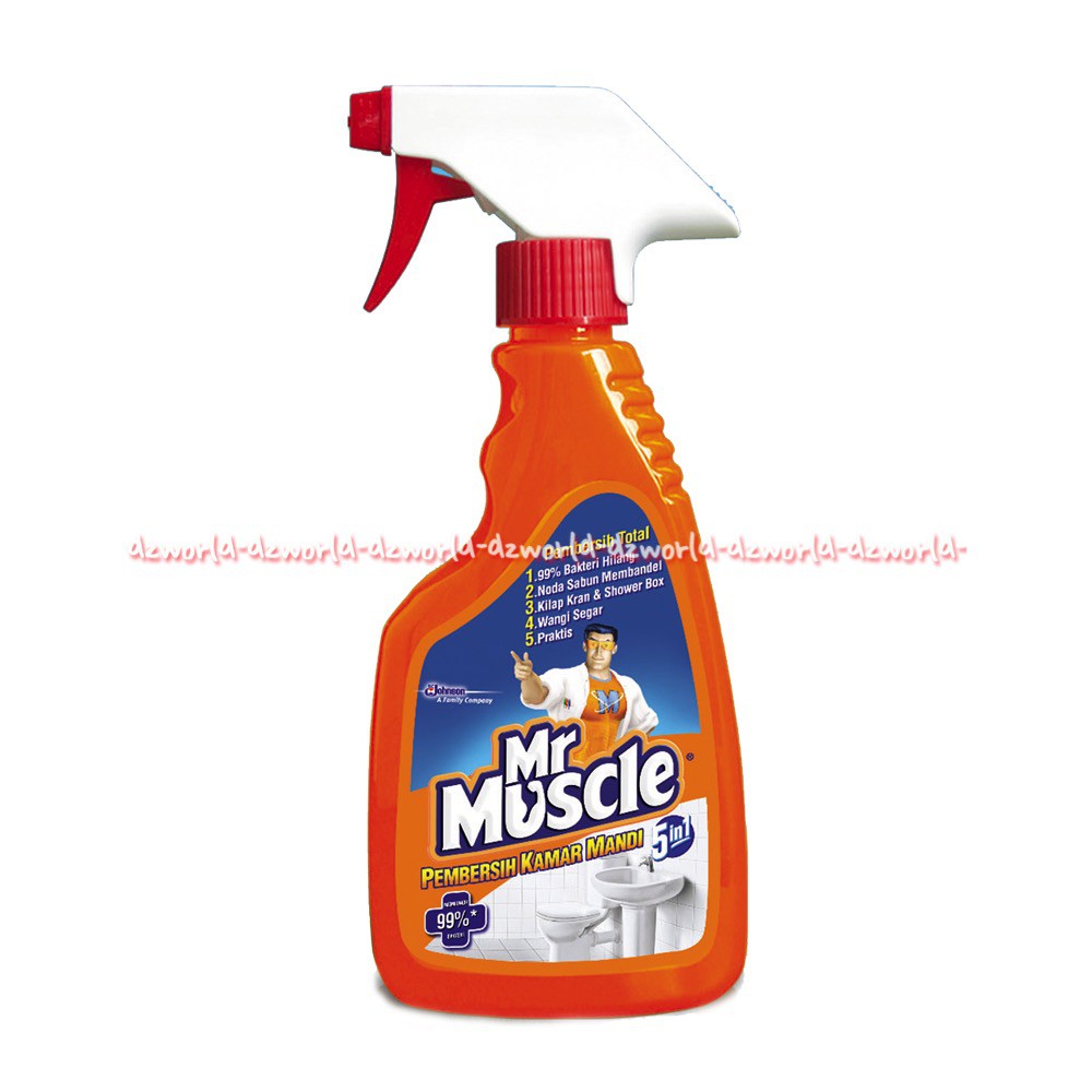 Mr Muscle Cairan Pembersih Kamar Mandi 5 in 1 Bebas Kuman Kemasan Spray 500mL