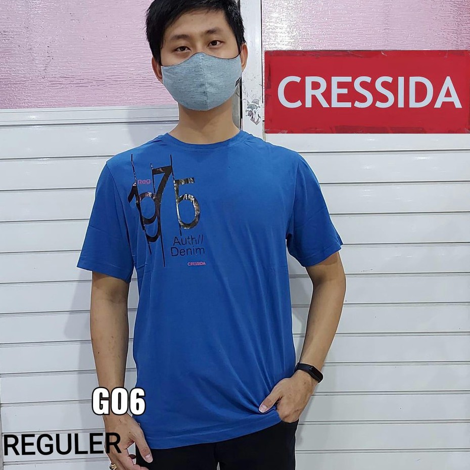 gof CRESSIDA KAOS Pakaian Pria Atasan Kaos Casual Santai Reguler Lengan Pendek Original