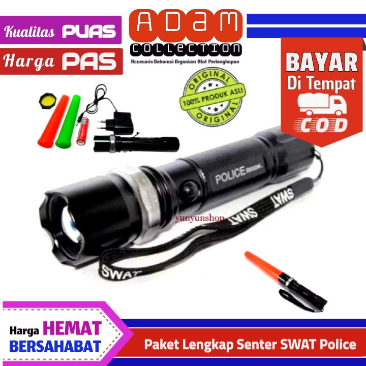 ORIGINAL Paket lengkap Senter SWAT Police / Senter Lalu lintas Bai Chuan