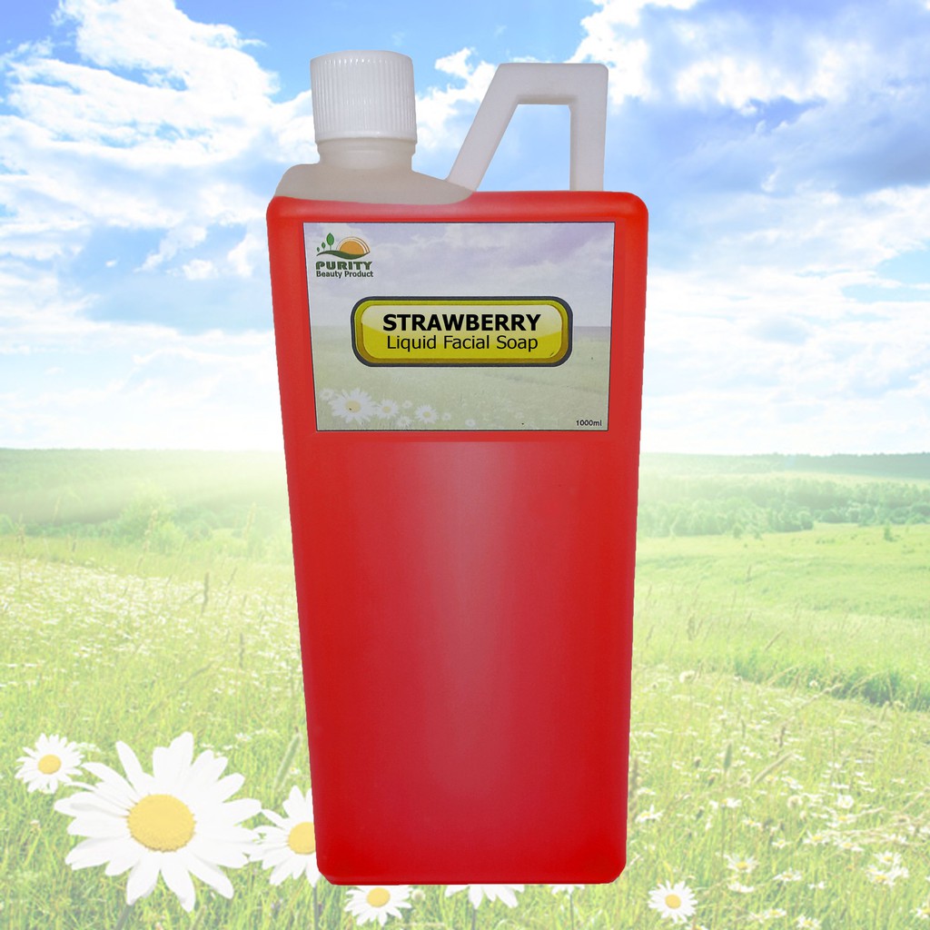 Sabun Stroberi Strawberry Facial Wash Soap Literan Kiloan Kental Gel Berbusa Banyak