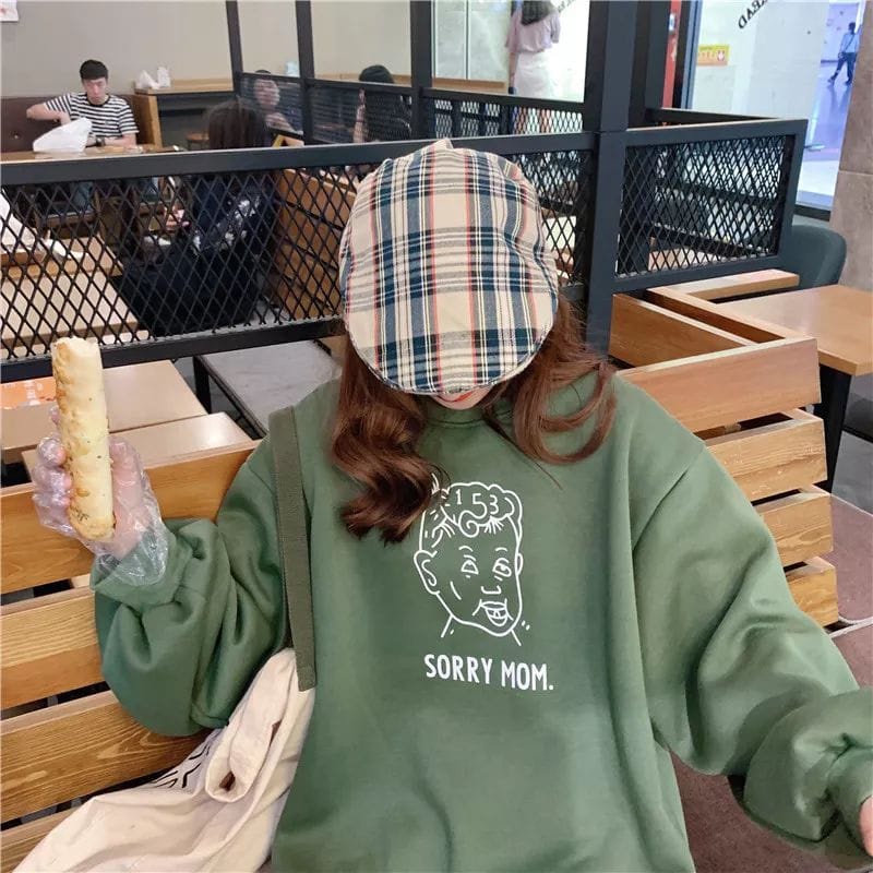 BEFAST - ZEC OOTD Wanita Sweater KINZU / Sweater Oversize Sorry Mom (LD 116, P 65) / Swater Hangout