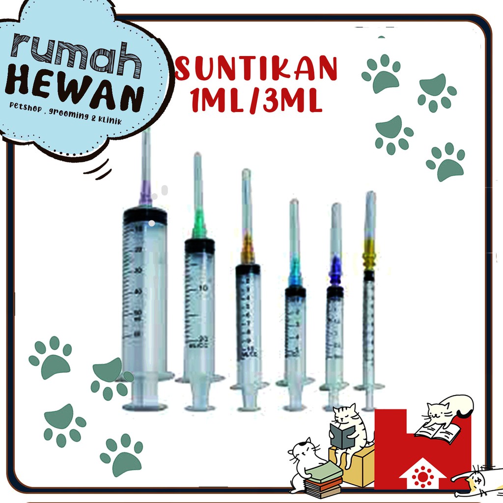 Suntikan spuid spet 1ml - Suntikan makan minum obat kucing anjing