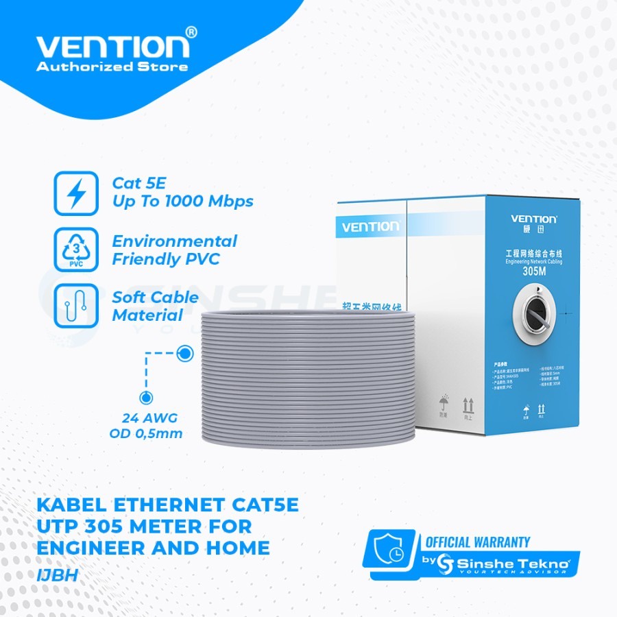 VENTION - KABEL LAN UTP - CAT5E CAT5 RJ45 ETHERNET 305M