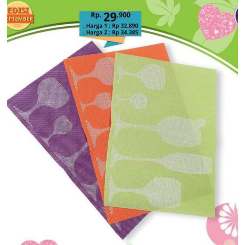 Placemat Ifa cookware/alas makan/alas piring/tabletop