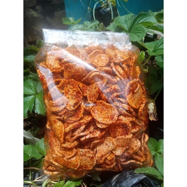 Basreng Bulat Baso goreng Extra pedas daun jeruk isi 1000 gram / 1 kg