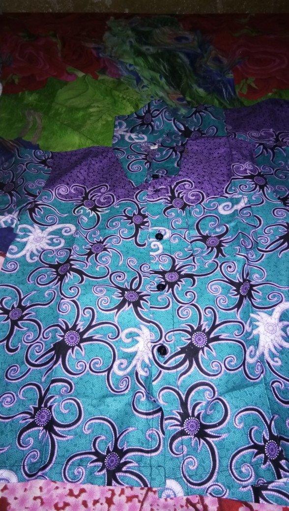 Sania Ruffle Batik Couple Keluarga Ori Jowi Dnt Termurah Bisa Dipisah Cumi Biru Seragam Batik