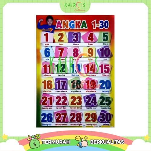 Poster Anak Belajar Angka 1-30