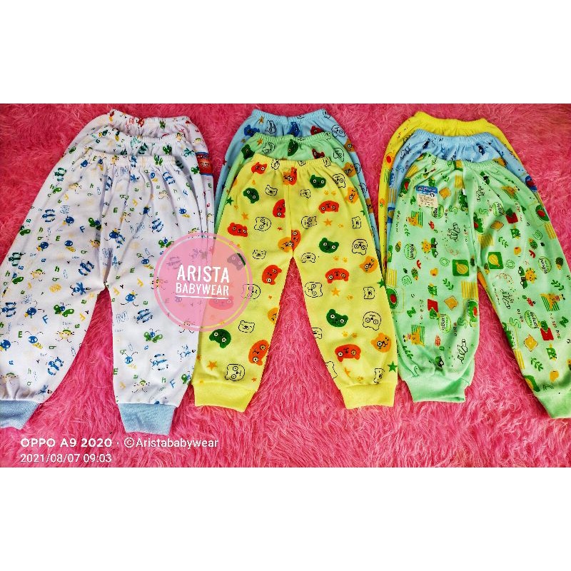 3PCS CELANA PANJANG BAYI MOTIF SIZE S M L XL