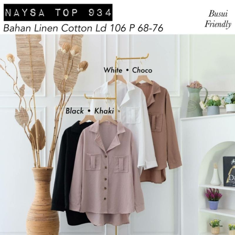 NAYSA TOP / ATASAN WANITA / KEMEJA LINEN / ATASAN KERJA