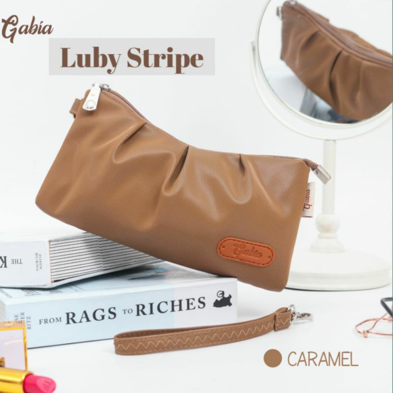 LUBY STRIPE / CHOCOLY BY GABIA DOMPET PANJANG POUCH HP MAKE UP