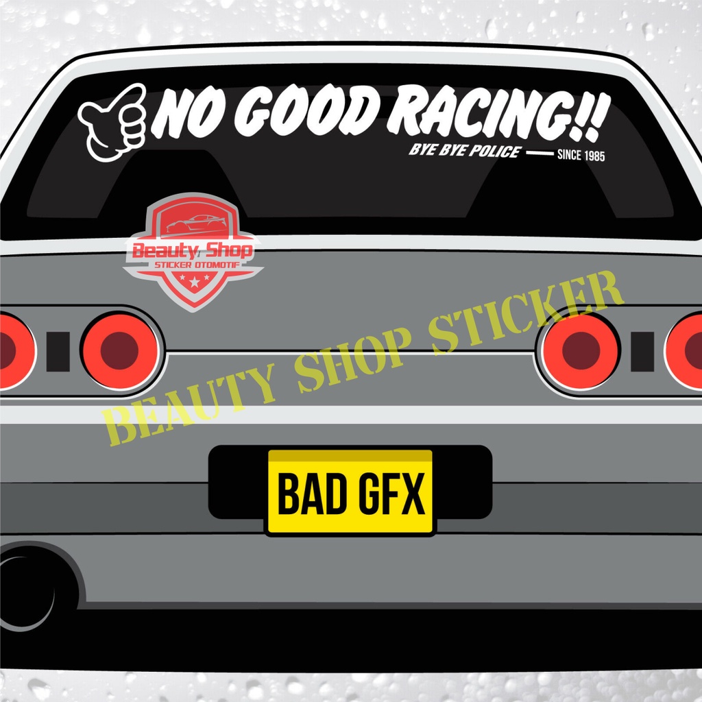 sticker stiker jdm kanji no god racing kaca depan/belakng mobil honda dll