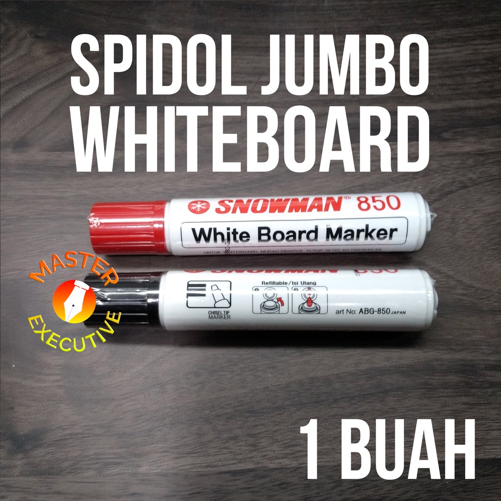 [Buah] Snowman JAPAN Black Spidol Jumbo Marker 850 White Board - Hitam / Biru / Merah