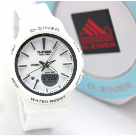 [BAJ] JAM TANGAN SPORT PRIA WANITA DUAL-TIME D-ZINER DZINER DZ-8242 ORIGINAL WATER RESSIST MURAH