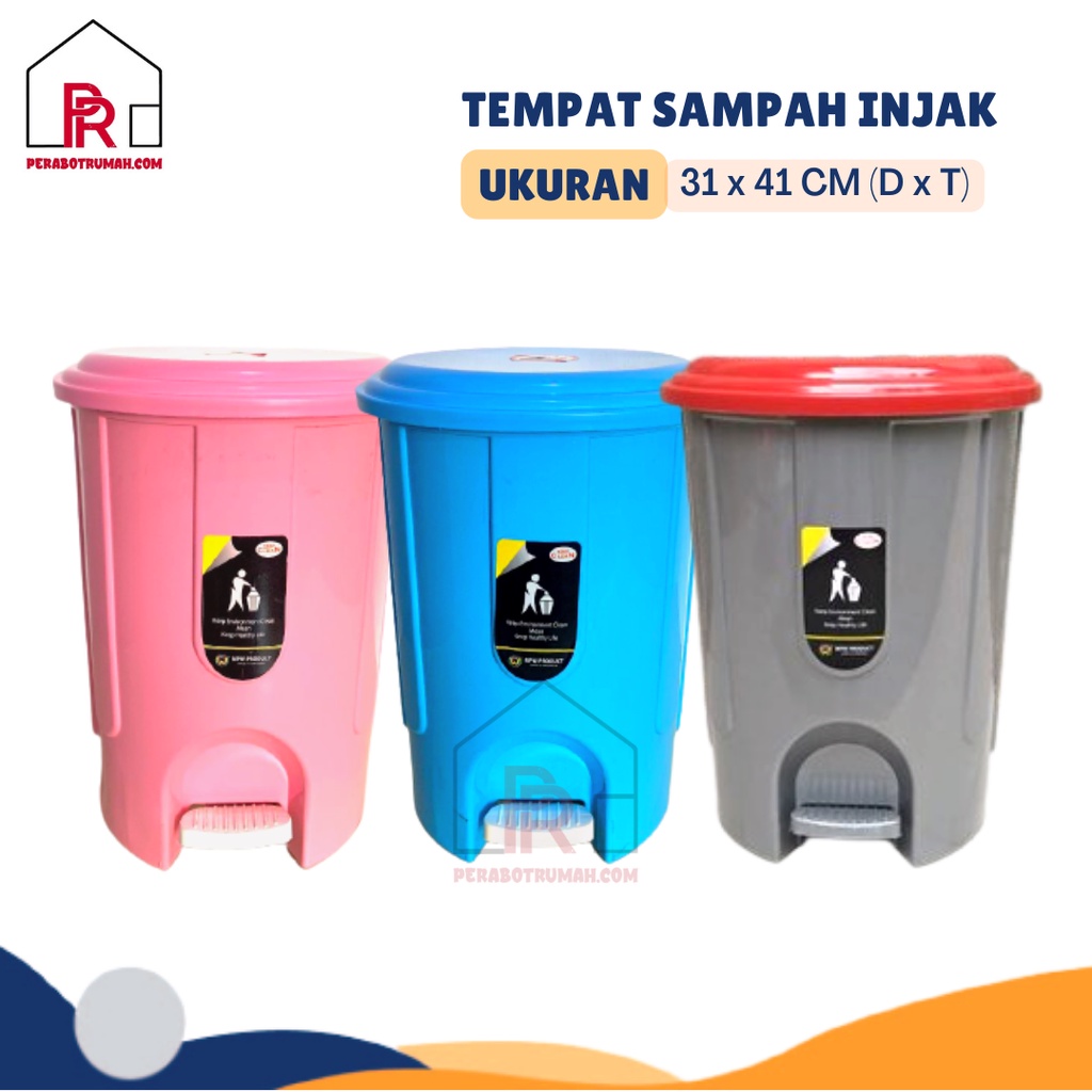 Jual Tempat Sampah Injak Bulat Besar Mkw Tempat Sampah Tutup Tong Sampah Injek Shopee 9593