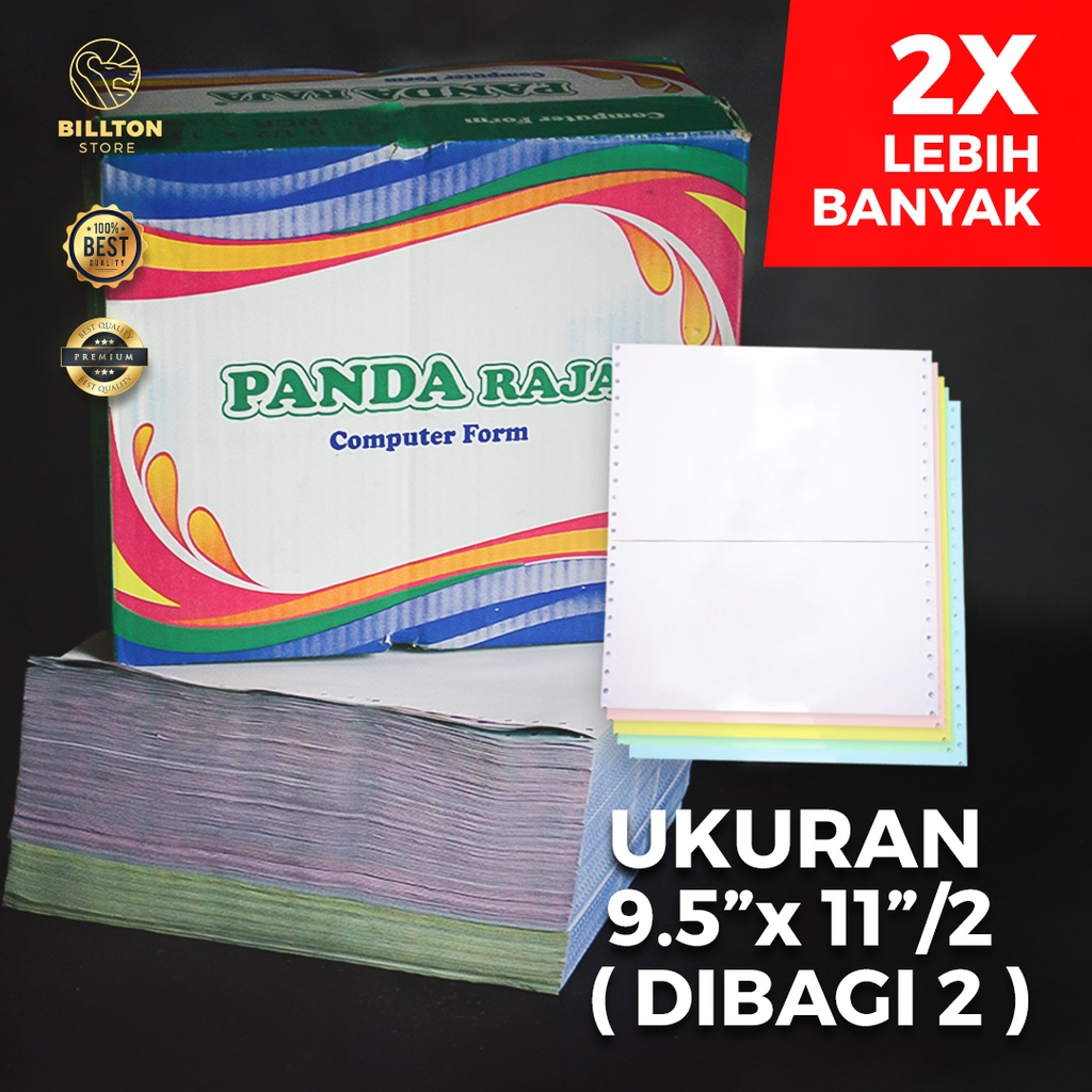 Continuous Form Ukr. 9,5&quot;x11&quot; /2 ( K1-5)/2 ( 1-5 PLY ) / Kertas Komputer HVS/NCR [ PANDA RAJA ]