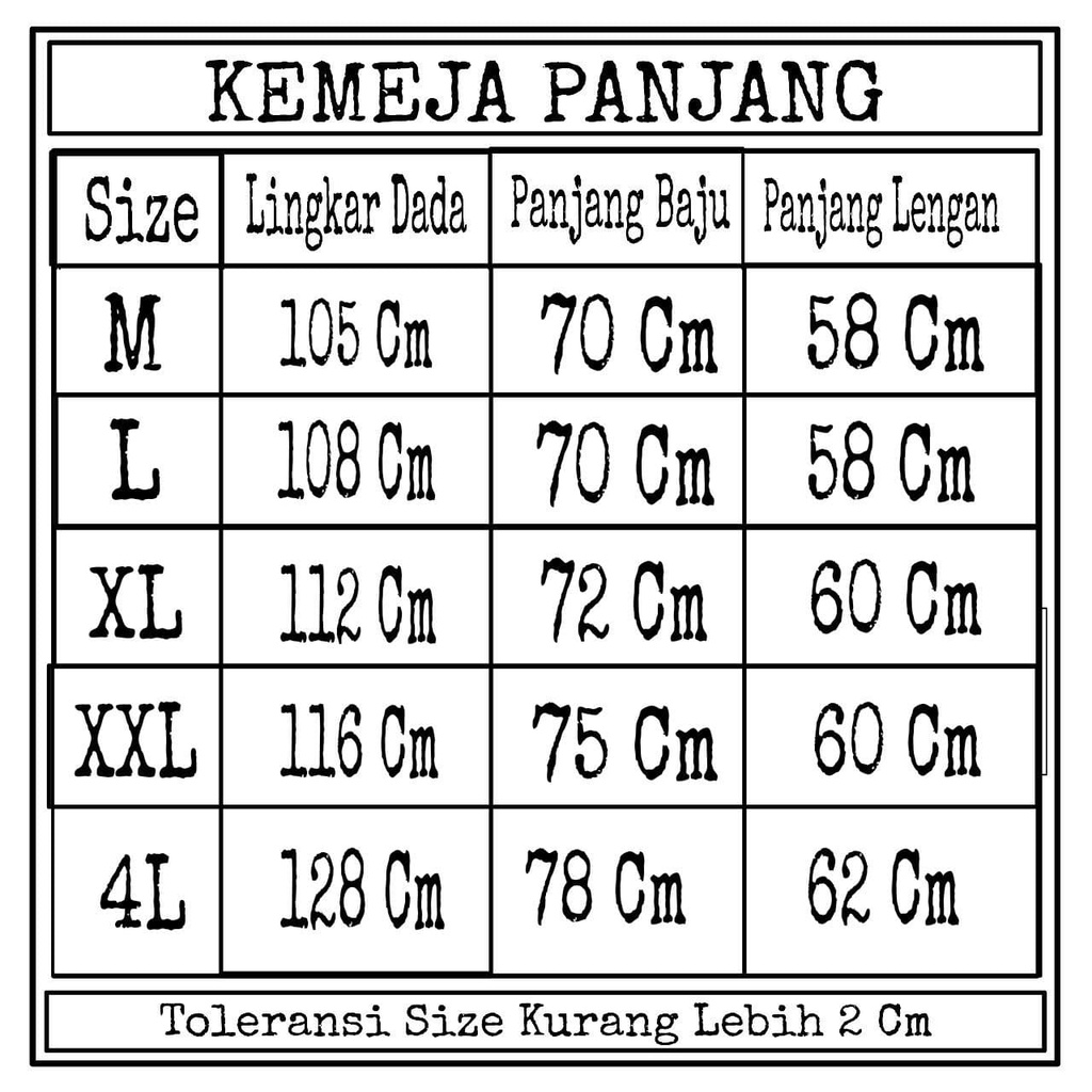 Kemeja batik lengan panjang size m l xl xxl