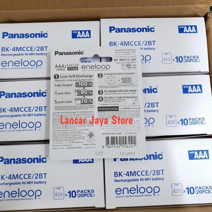 Batery/batrai Charge Panasonic Eneloop AAA 800mAH isi 2pcs Asli