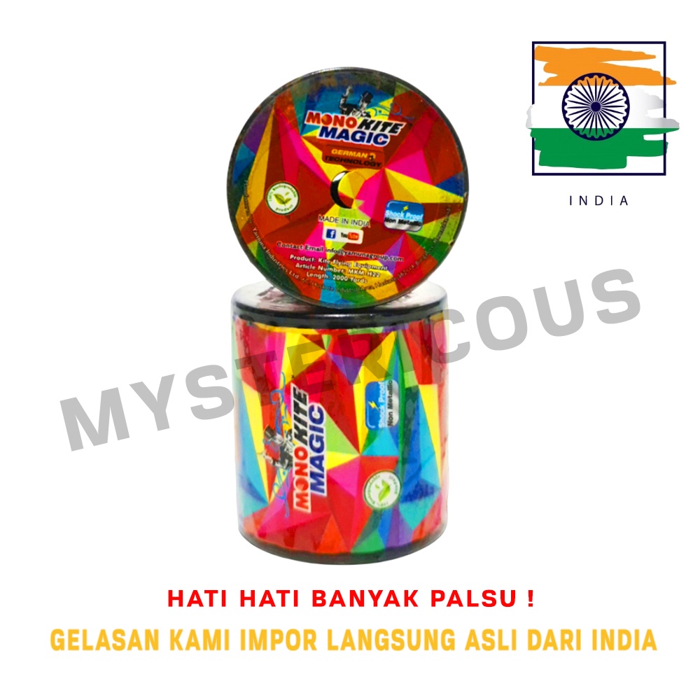 Gelasan Senar Matot Turnamen Layangan 2000 Yard Asli dari India Mono Kite Magic - bukan senar molor