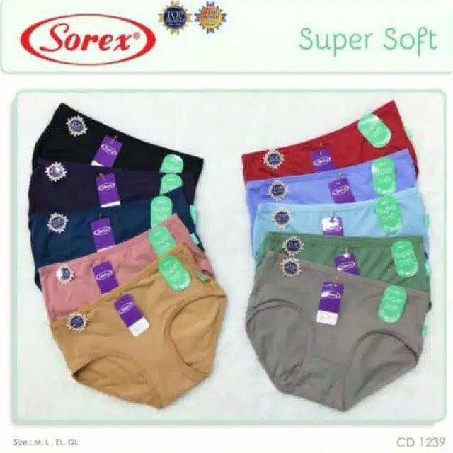 cd ( sorex (6pcs) ORIGINAL cd sorex 1239 / cd wanita dewasa / CELANA dalam wanita /underwear / sorex