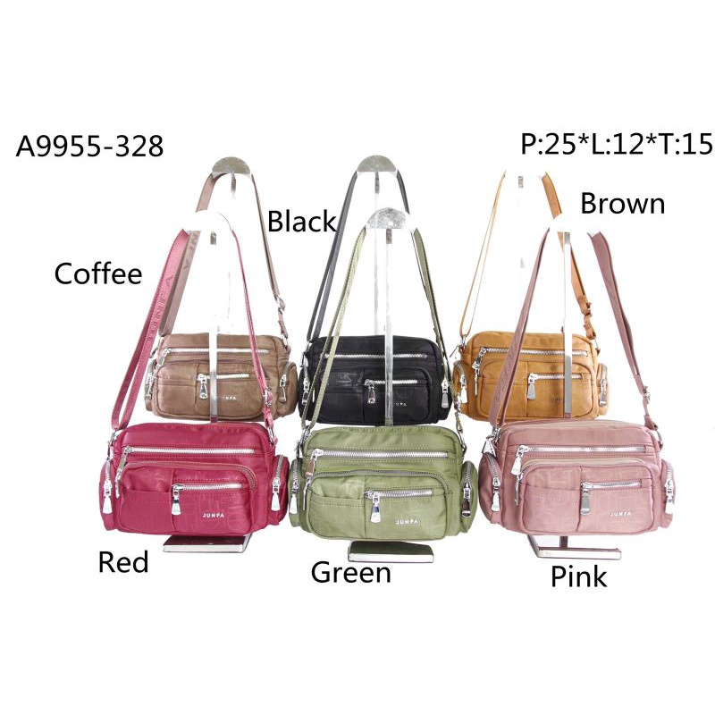 HARGA DISKON  Tas SELEMPANG wanita JUNFA A9955-328# parasut nilon terbaru....