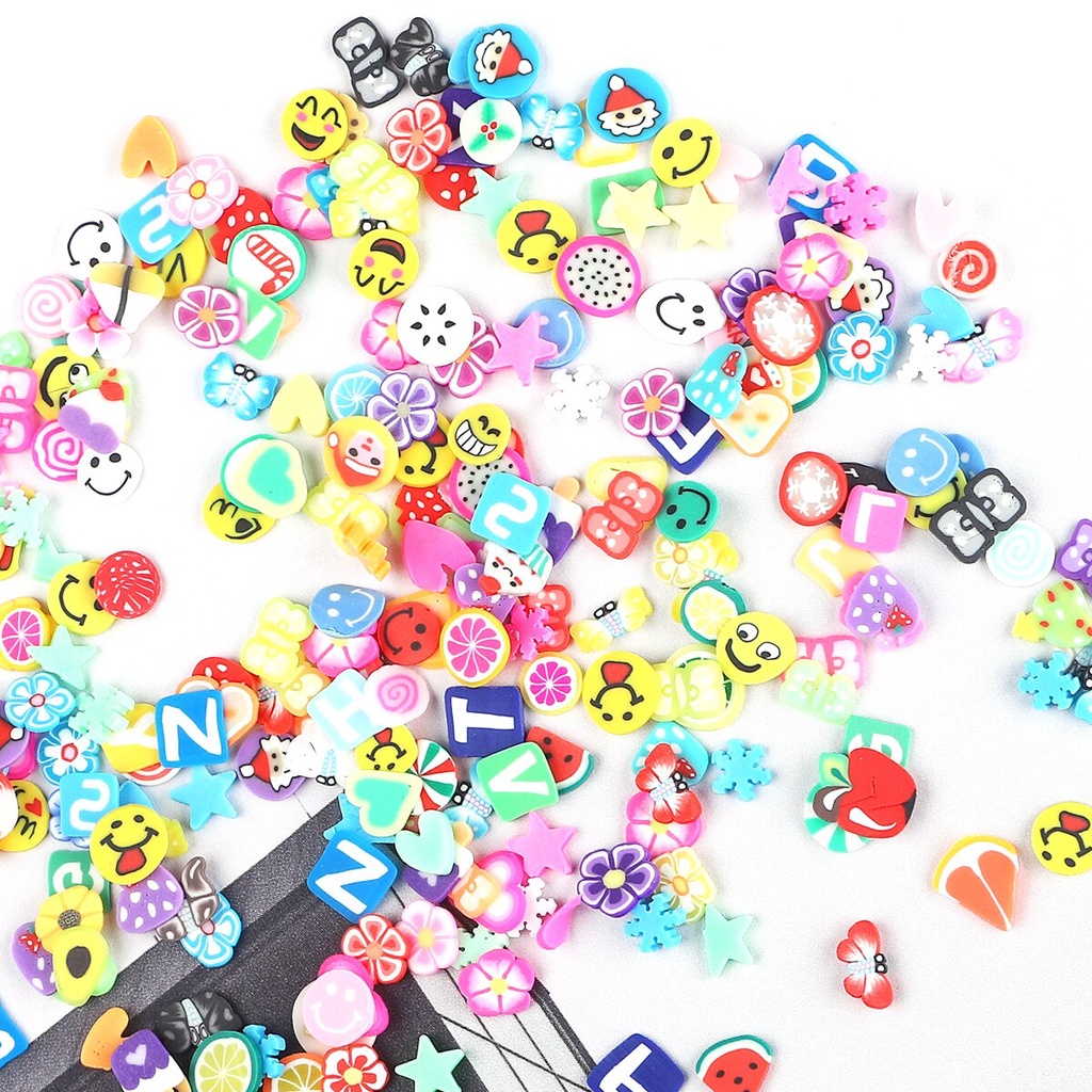 1000Pcs Stiker Polymer Clay Bentuk Bunga Untuk Dekorasi Nail Art