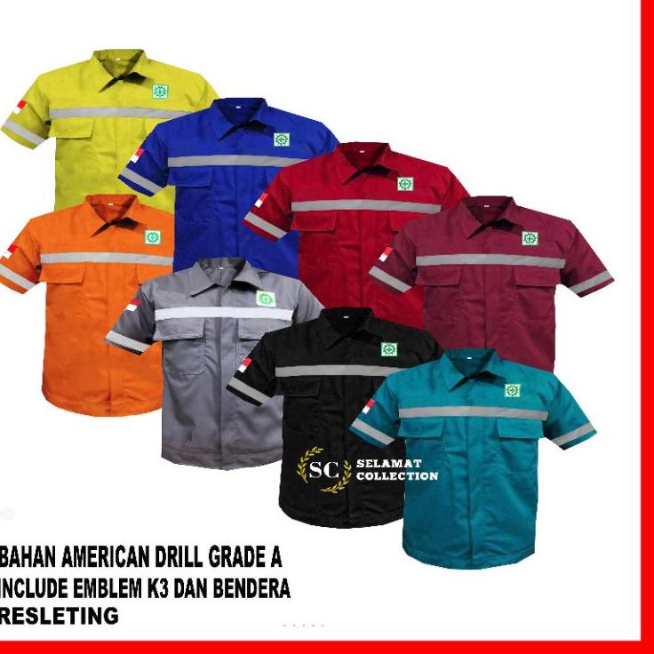 (LANGSUNG KIRIM) baju safety kerja promosi baju safety lengan pendek terbaru.baju kerja.baju tambang