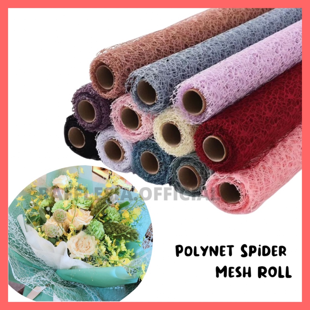 

Flower Wrapping Paper Jaring Spider Korea / Polynet Spider Mesh Roll / Kertas Buket Bunga Florist