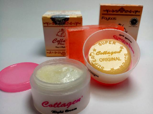 PAKET CREAM COLLAGEN SIANG &amp; MALAM + SABUN CDA