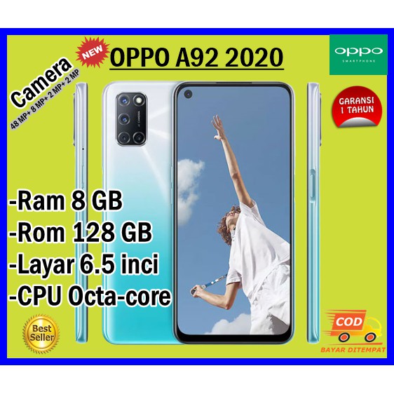 PROMO NEW OPPO A92 2020 RAM 8/128 GB TERBARU HP OPPO